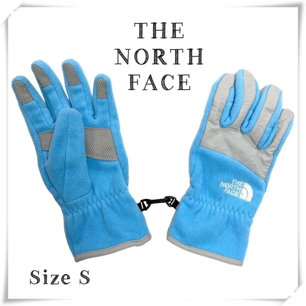 THE North Face Fleece Winter snow Gloves in Light blue Size S